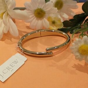 J. Crew Silver Tone Hinged Cuff Bracelet